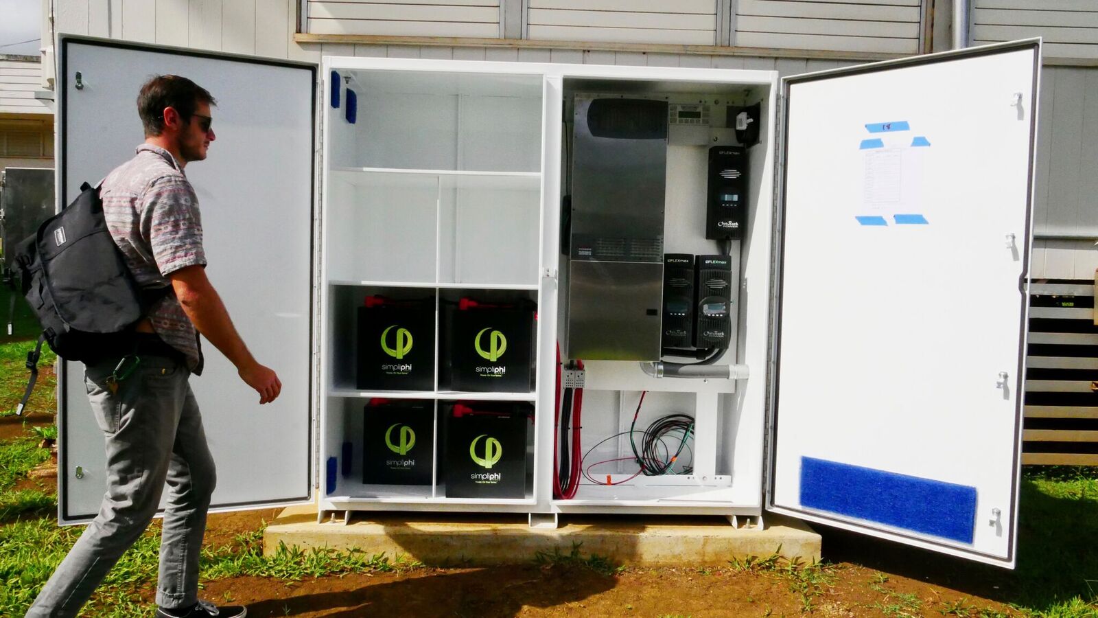 Waialua Energy Storage Cabinet open front